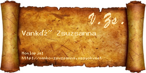 Vankó Zsuzsanna névjegykártya
